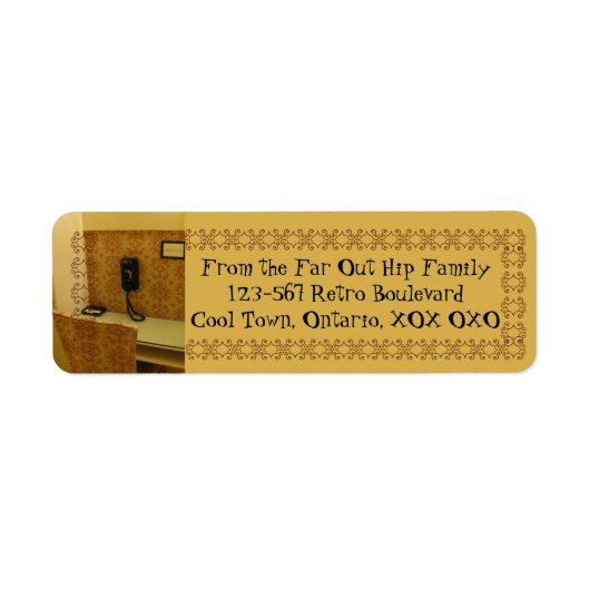 Retro Return Address Label door RoseWrites (Voorkant)