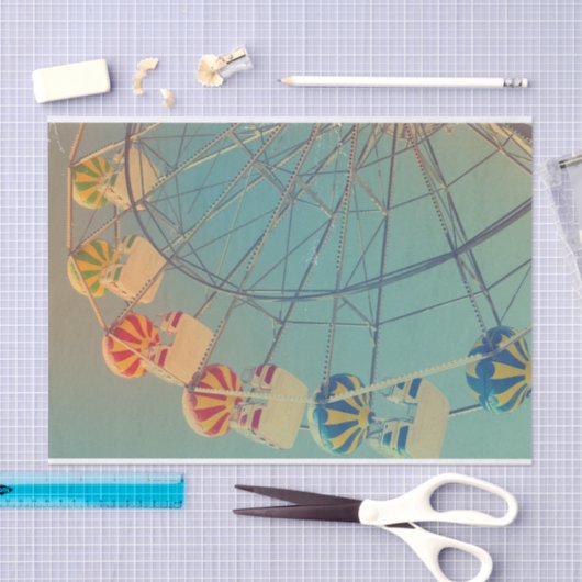 Retro reuzenrad Carnaval Foto Decoupage Tissuepapier (Craft)