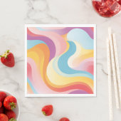 Retro Revival Abstracte Boho Rainbow Wave Servet (Insitu)