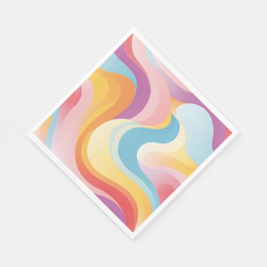 Retro Revival Abstracte Boho Rainbow Wave Servet (Hoek)