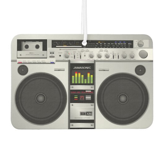 Retro Rewind:  80's Boombox Graphic Luchtverfrisser (Voorkant)