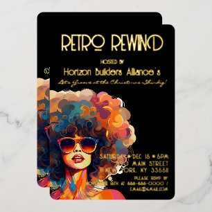 Retro Rewind Gouden Kerstfeest Uitnodiging