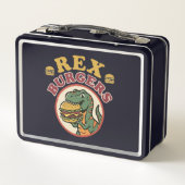 Retro Rex Burgers T-Rex Eet Cheeseburger 70s (Achterkant)