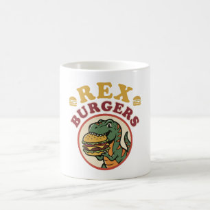 Retro Rex Burgers T-Rex Eet Cheeseburger 70s Koffiemok