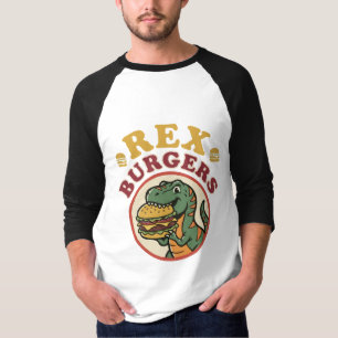 Retro Rex Burgers T-Rex Eet Cheeseburger 70s T-shirt