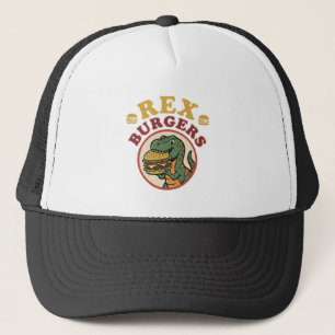 Retro Rex Burgers T-Rex Eet Cheeseburger 70s Trucker Pet