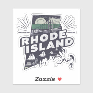 Retro Rhode Island Staat Sticker