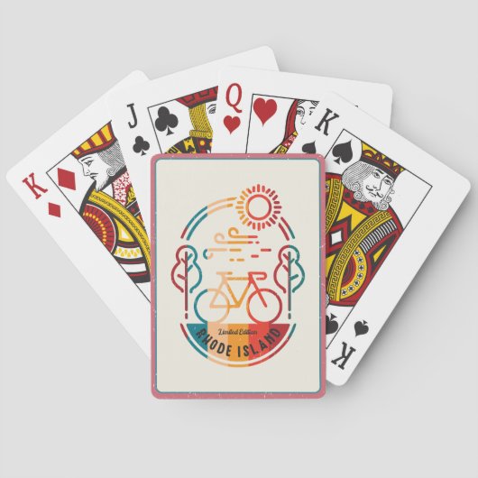 Retro Rhode Islands Fietspad. Pokerkaarten (Achterkant)