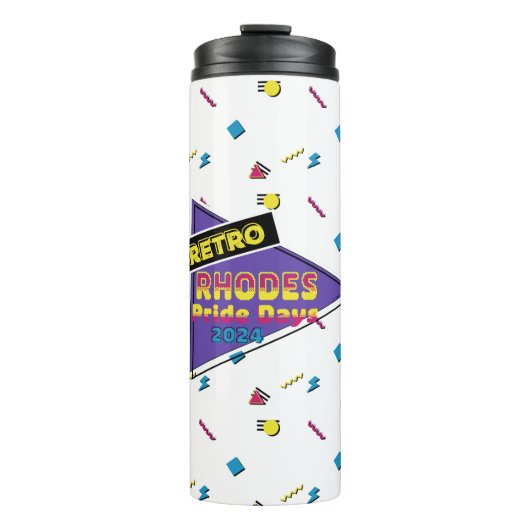 Retro Rhodes Pride Dagen 2024 Thermische Tumbler Thermosbeker (Voorkant)