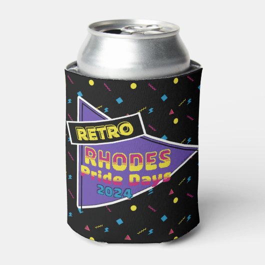 Retro Rhodes Pride Days 2024 koelbox Blikjeskoeler (Blikje Voorkant)