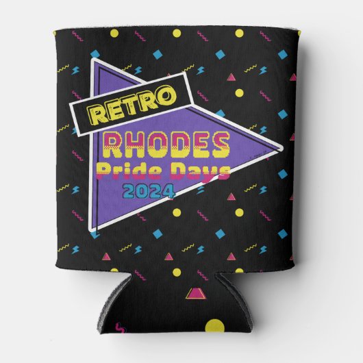 Retro Rhodes Pride Days 2024 koelbox Blikjeskoeler (Voorkant)
