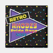 Retro Rhodes Pride Days 2024 magneet (Voorkant)