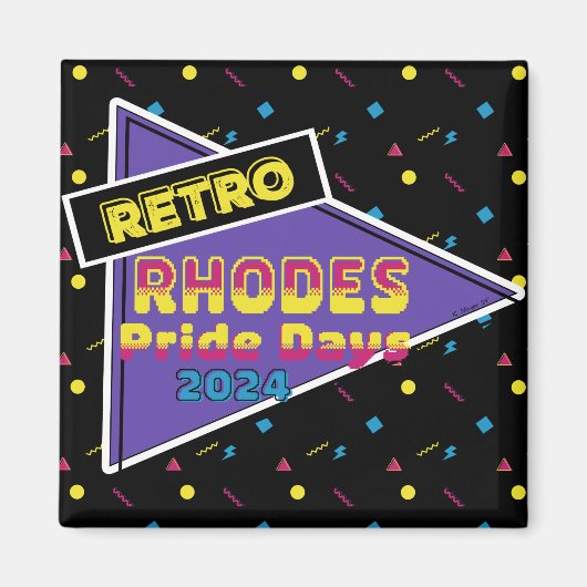 Retro Rhodes Pride Days 2024 magneet (Voorkant)