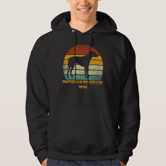 Retro Rhodesian Ridgeback Moeder Hond Eigenaar Moe Hoodie (Voorkant)