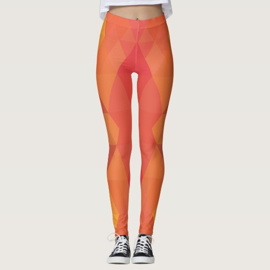 Retro rhombus abstract ontwerp leggings (Voorkant)