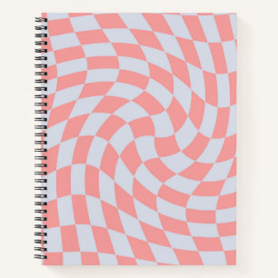 Retro Rhubarb Blue pasta Warped Checkered Notitieboek