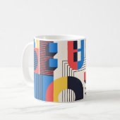 Retro Rhythm Mug – Vintage Shapes and Lines Koffiemok (Voorkant links)