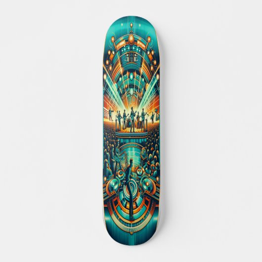 "Retro Rhythms Festival Deck" Persoonlijk Skateboard (Voorkant)