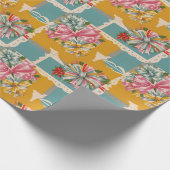Retro Ribbon Christmas Gift Wrap Cadeaupapier (Hoek)
