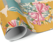 Retro Ribbon Christmas Gift Wrap Cadeaupapier (Rol Hoek)