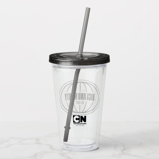 Retro Rick en Morty C-137 Dimension-badge Acryl Drinkbeker (Achterkant)