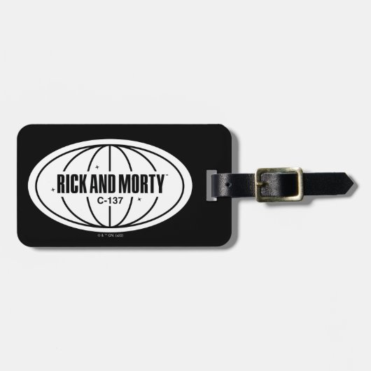 Retro Rick en Morty C-137 Dimension-badge Bagagelabel (Voorkant horizontaal)