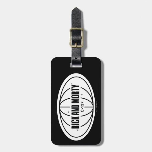 Retro Rick en Morty C-137 Dimension-badge Bagagelabel (Voorkant verticaal)