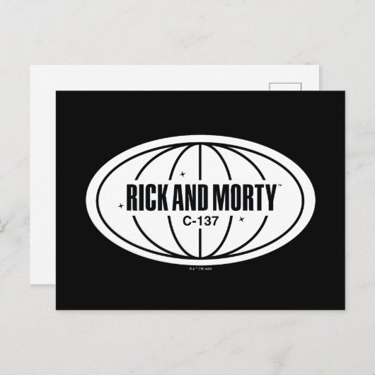 Retro Rick en Morty C-137 Dimension-badge Briefkaart (Voorkant / Achterkant)