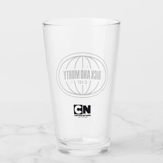 Retro Rick en Morty C-137 Dimension-badge Glas (Achterkant)