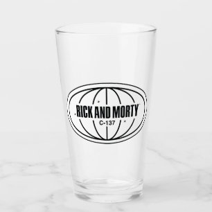 Retro Rick en Morty C-137 Dimension-badge Glas