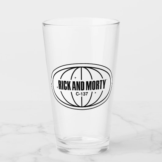 Retro Rick en Morty C-137 Dimension-badge Glas (Voorkant)
