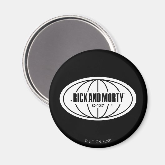 Retro Rick en Morty C-137 Dimension-badge Magneet (Voorkant / Achterkant)