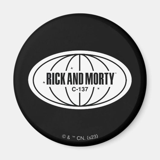 Retro Rick en Morty C-137 Dimension-badge Magneet (Voorkant)
