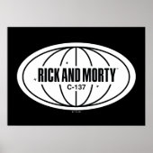Retro Rick en Morty C-137 Dimension-badge Poster (Voorkant)