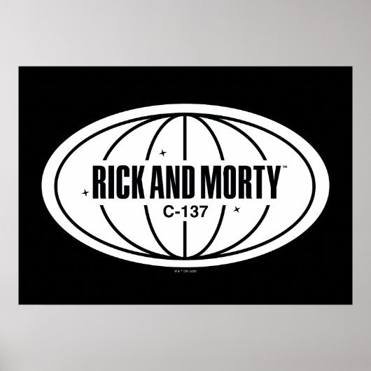 Retro Rick en Morty C-137 Dimension-badge Poster (Voorkant)