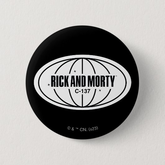 Retro Rick en Morty C-137 Dimension-badge Ronde Button 5,7 Cm (Voorkant)