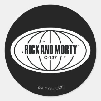 Retro Rick en Morty C-137 Dimension-badge Ronde Sticker