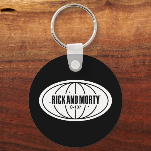 Retro Rick en Morty C-137 Dimension-badge Sleutelhanger (Achterkant)