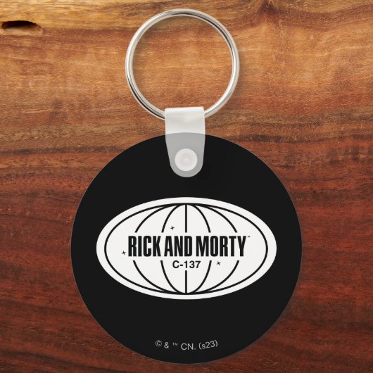 Retro Rick en Morty C-137 Dimension-badge Sleutelhanger (Voorkant)