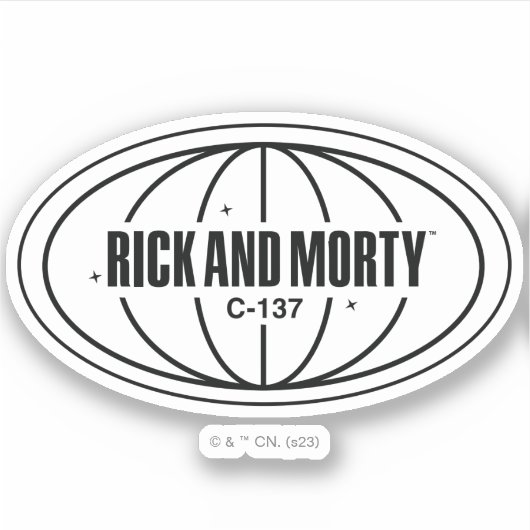 Retro Rick en Morty C-137 Dimension-badge Sticker (Voorkant)