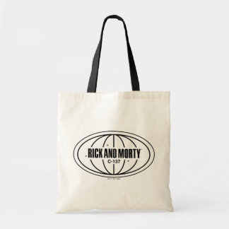 Retro Rick en Morty C-137 Dimension-badge Tote Bag