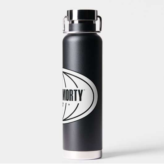 Retro Rick en Morty C-137 Dimension-badge Waterfles (Achterkant)