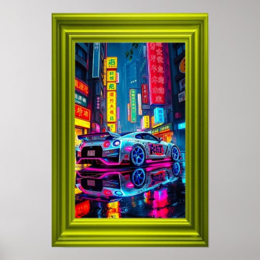 Retro Ride in Urban Light Poster (Voorkant)
