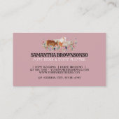 Retro Ride Pink Pony | Floral Horse | Equestrian Visitekaartje (Achterkant)