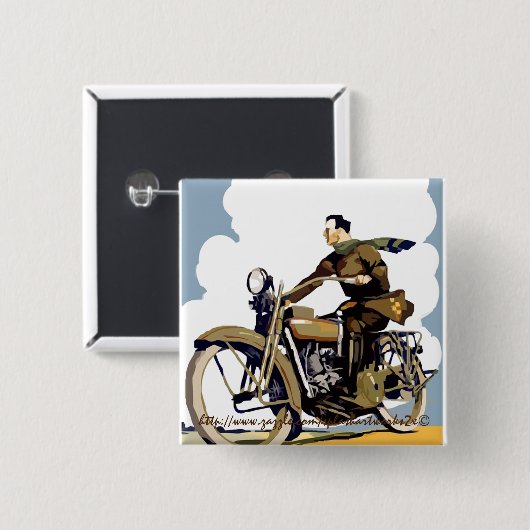 "Retro Ride" Vierkante Button 5,1 Cm (Voorkant /achterkant)