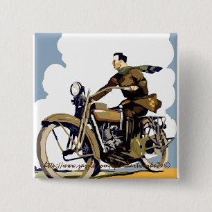 "Retro Ride" Vierkante Button 5,1 Cm
