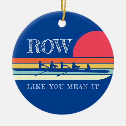 Retro rij zoals jij het blauw bedoelt keramisch ornament (Voorkant)