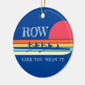 Retro rij zoals jij het blauw bedoelt keramisch ornament (Links)