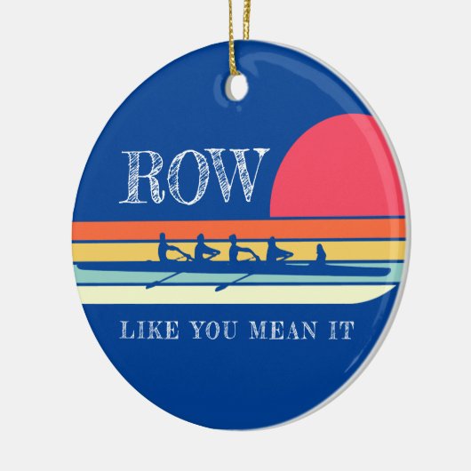 Retro rij zoals jij het blauw bedoelt keramisch ornament (Links)