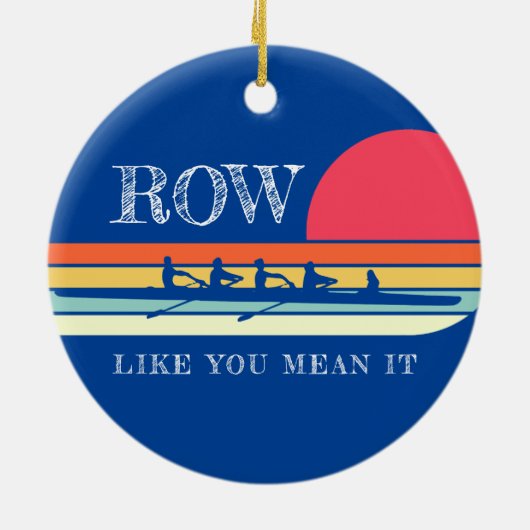 Retro rij zoals jij het blauw bedoelt keramisch ornament (Achterkant)